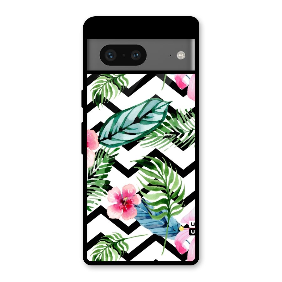 Modern Flowers Glass Back Case for Google Pixel 7