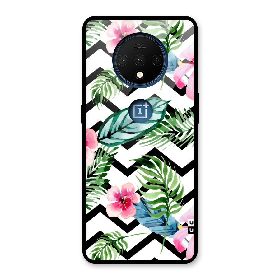 Modern Flowers Glass Back Case for OnePlus 7T