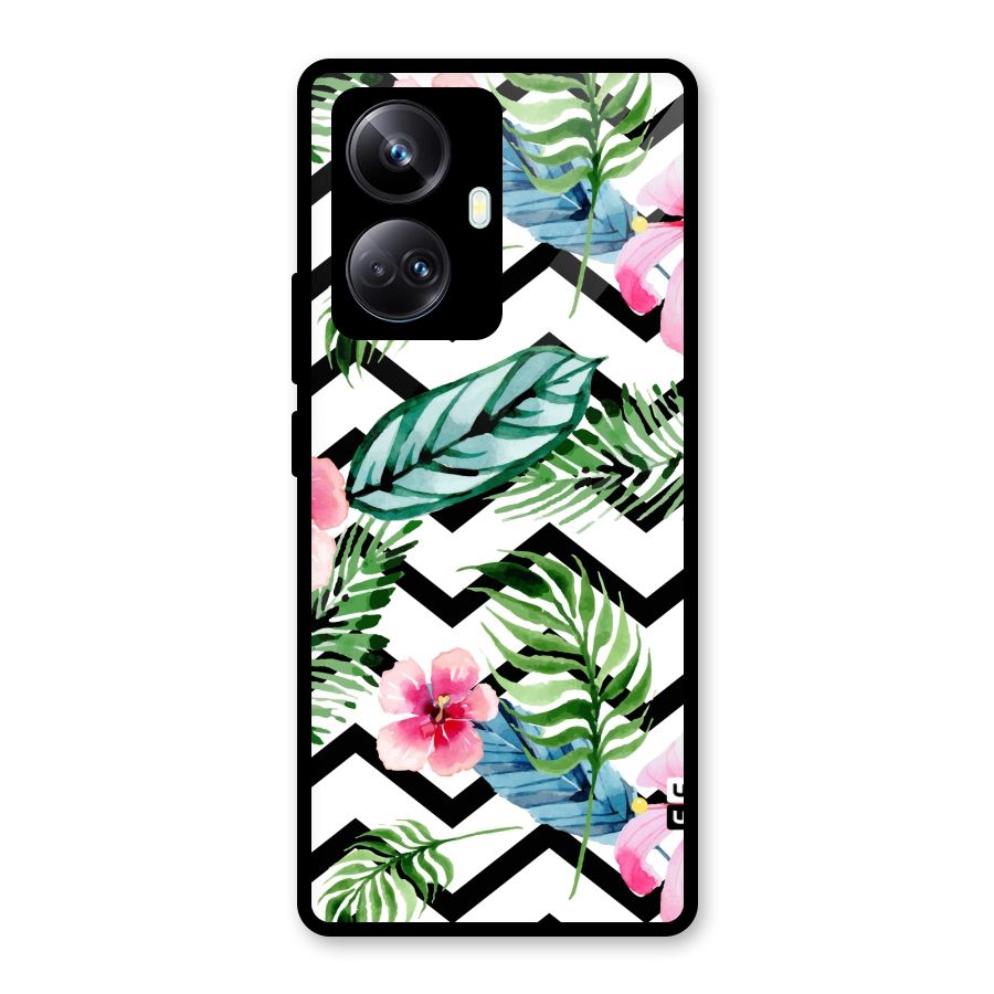 Modern Flowers Glass Back Case for Realme 10 Pro Plus