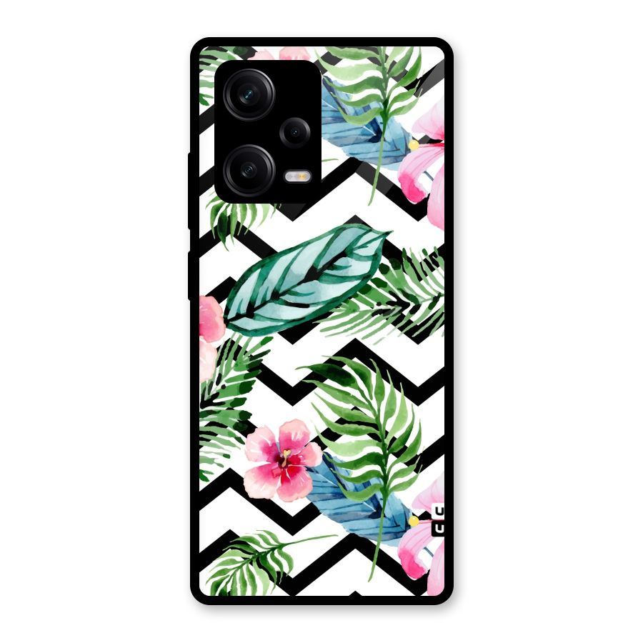 Modern Flowers Glass Back Case for Redmi Note 12 Pro