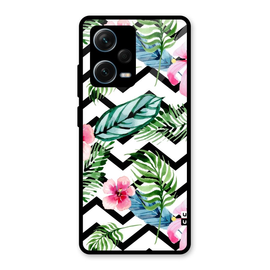 Modern Flowers Glass Back Case for Redmi Note 12 Pro Plus 5G