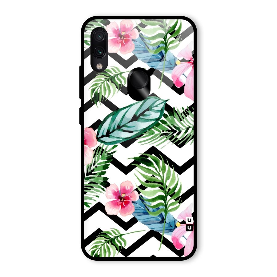 Modern Flowers Glass Back Case for Redmi Note 7 Pro