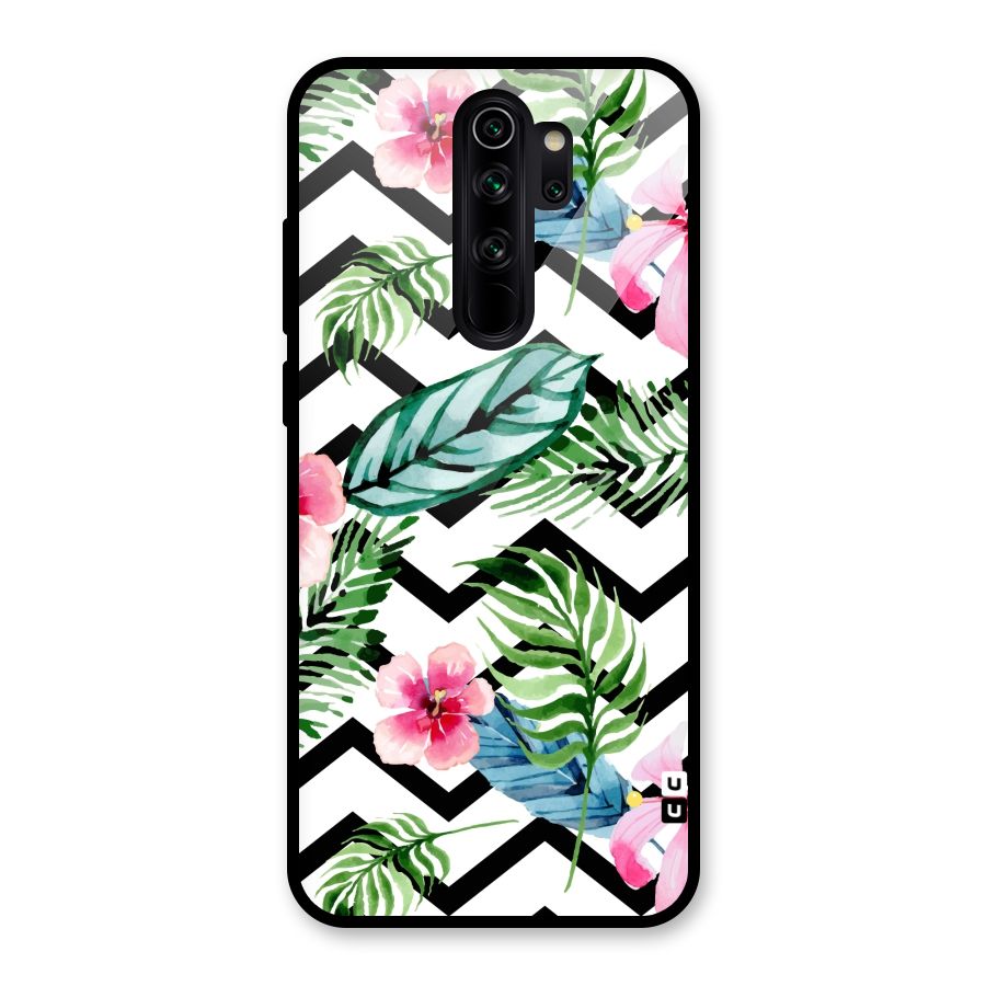 Modern Flowers Glass Back Case for Redmi Note 8 Pro
