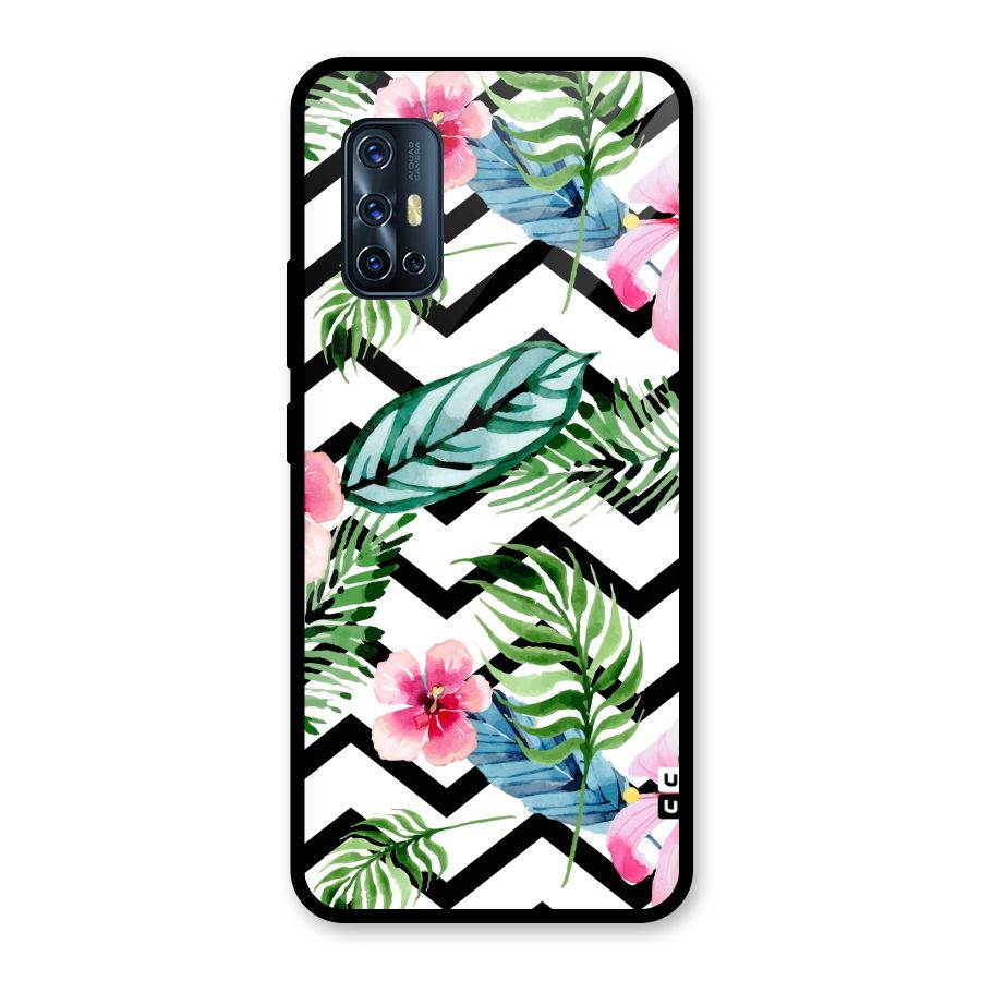 Modern Flowers Glass Back Case for Vivo V17