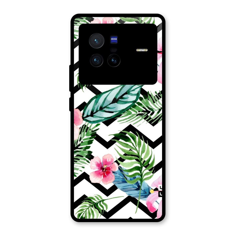 Modern Flowers Glass Back Case for Vivo X80