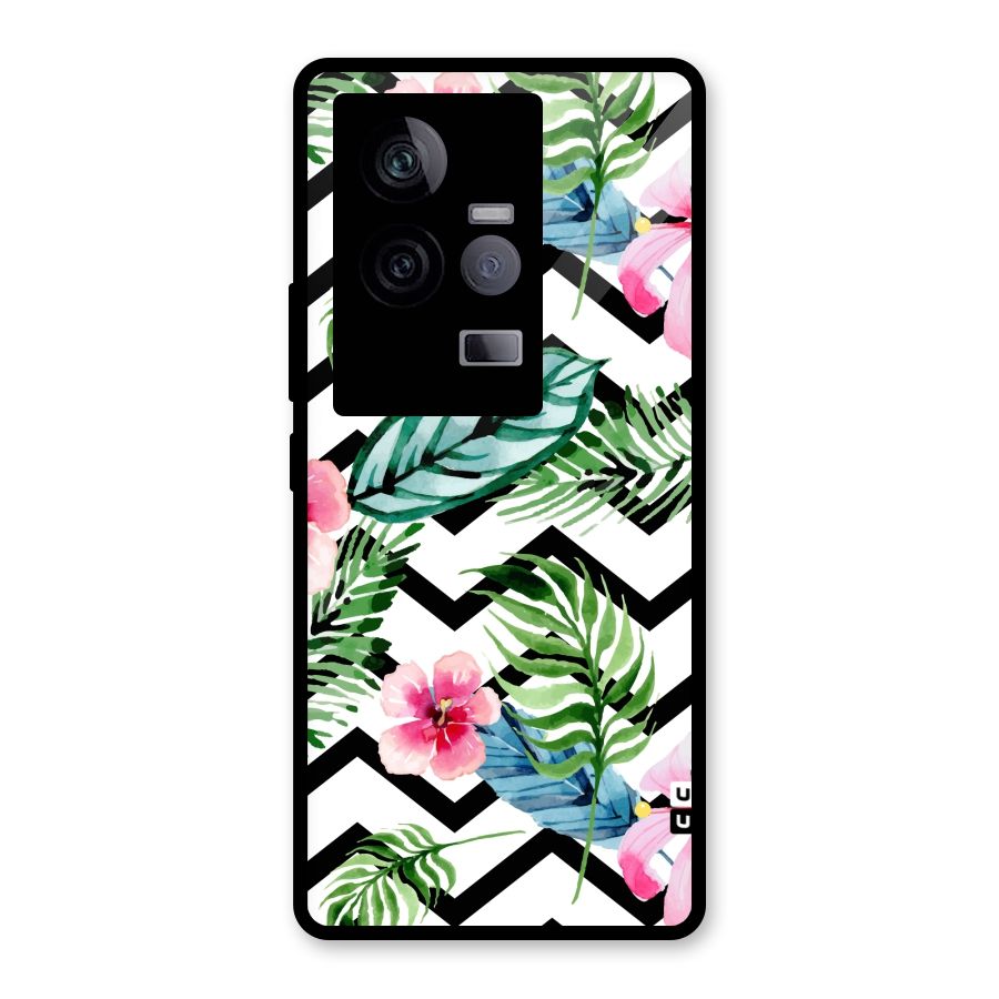 Modern Flowers Glass Back Case for Vivo iQOO 11 5G