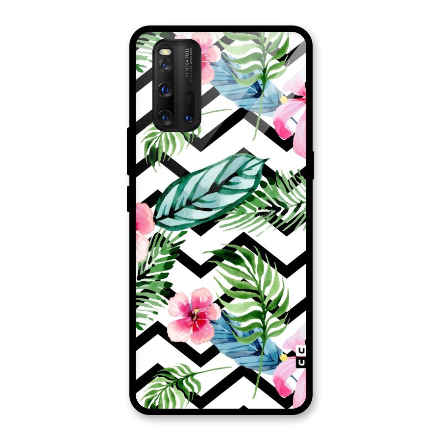 Modern Flowers Glass Back Case for Vivo iQOO 3