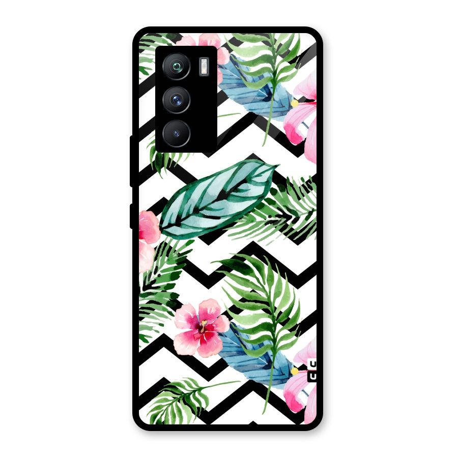 Modern Flowers Glass Back Case for Vivo iQOO 9 SE