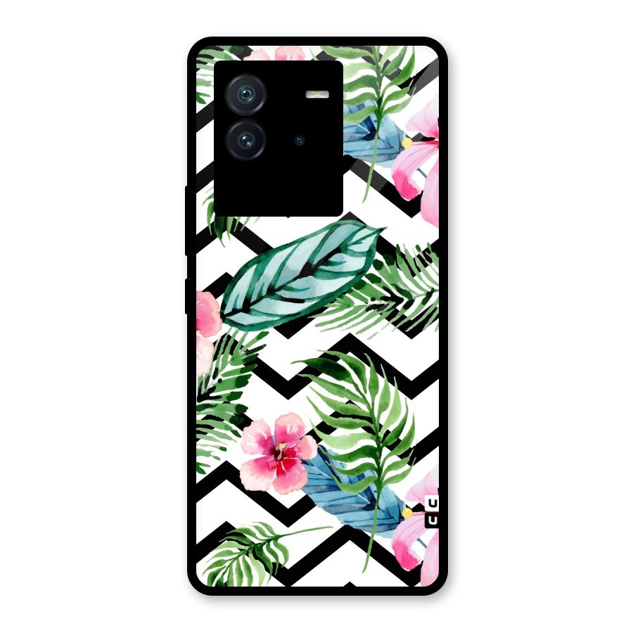 Modern Flowers Glass Back Case for Vivo iQOO Neo 6 5G