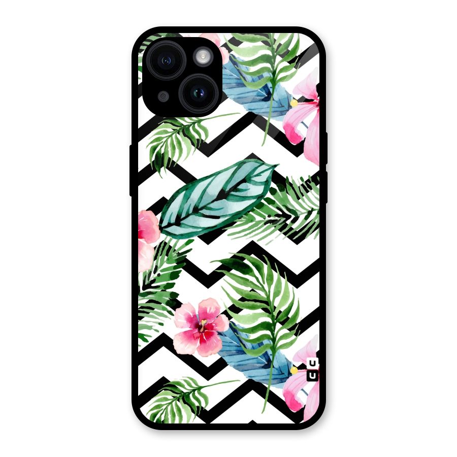 Modern Flowers Glass Back Case for iPhone 14