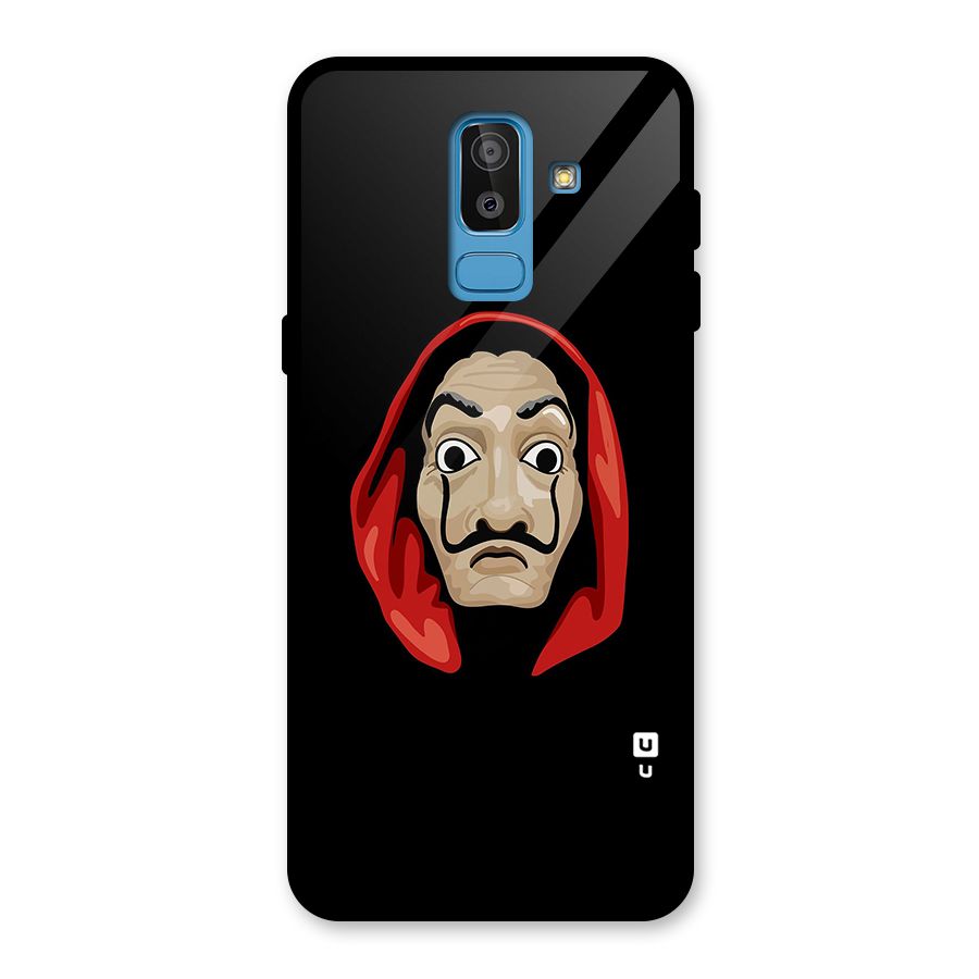 Money Heist Mask Glass Back Case for Galaxy J8