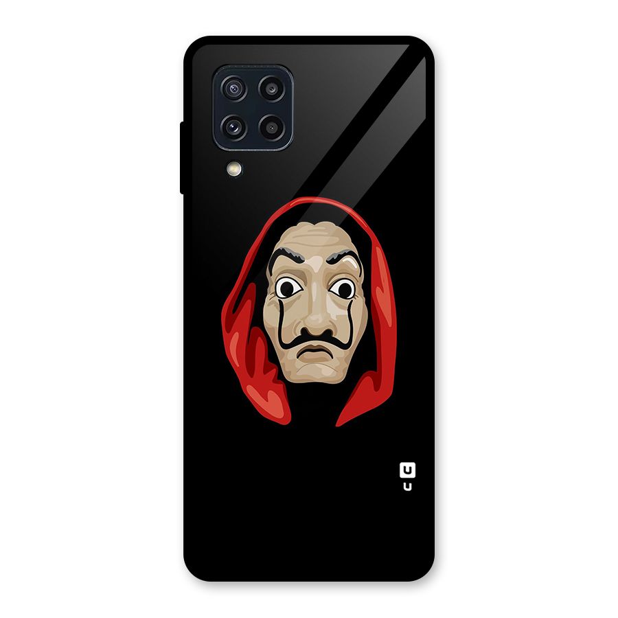 Money Heist Mask Glass Back Case for Galaxy M32