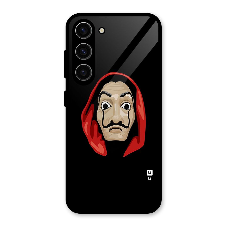 Money Heist Mask Glass Back Case for Galaxy S23