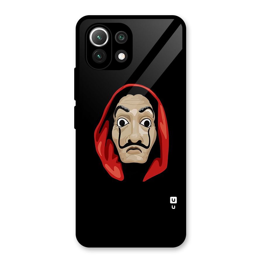 Money Heist Mask Glass Back Case for Mi 11 Lite NE 5G