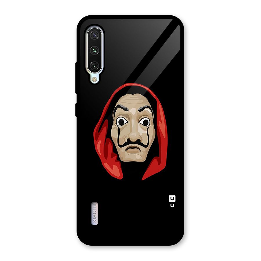 Money Heist Mask Glass Back Case for Mi A3
