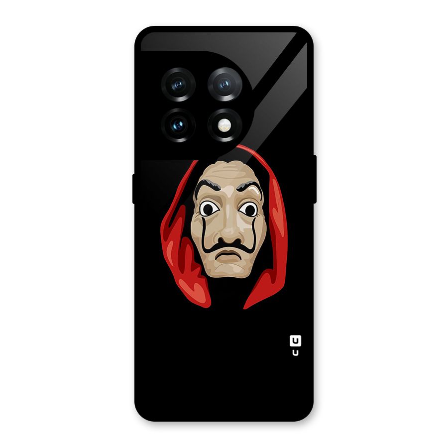 Money Heist Mask Glass Back Case for OnePlus 11