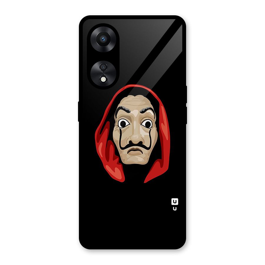 Money Heist Mask Glass Back Case for Oppo A78