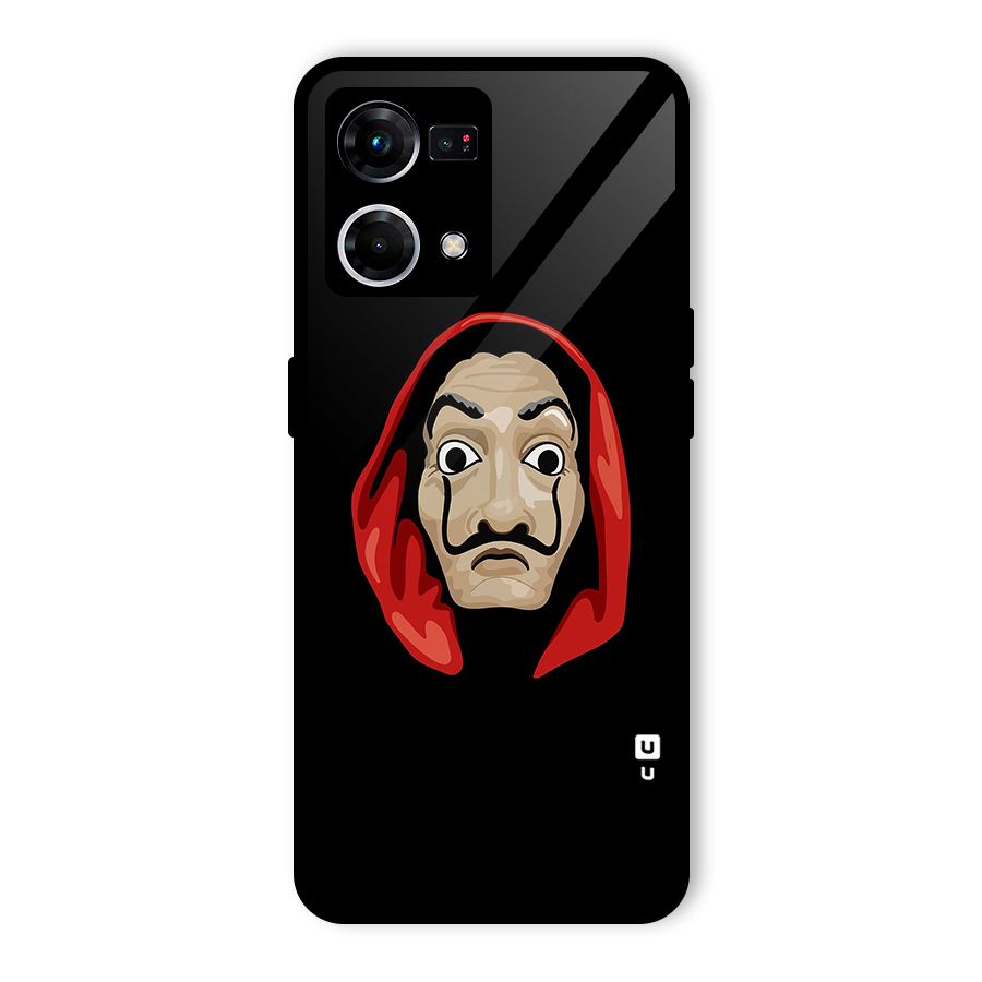 Money Heist Mask Glass Back Case for Oppo F21 Pro 5G