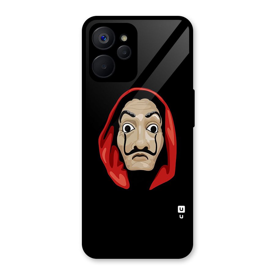 Money Heist Mask Glass Back Case for Realme 9i 5G