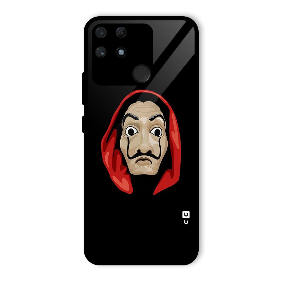 Money Heist Mask Glass Back Case for Realme Narzo 50A