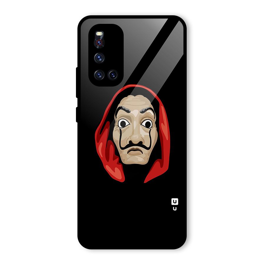Money Heist Mask Glass Back Case for Vivo V19