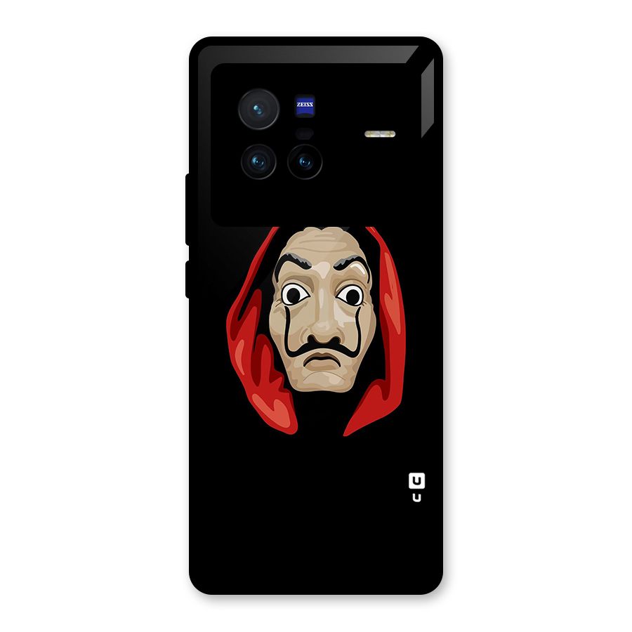 Money Heist Mask Glass Back Case for Vivo X80