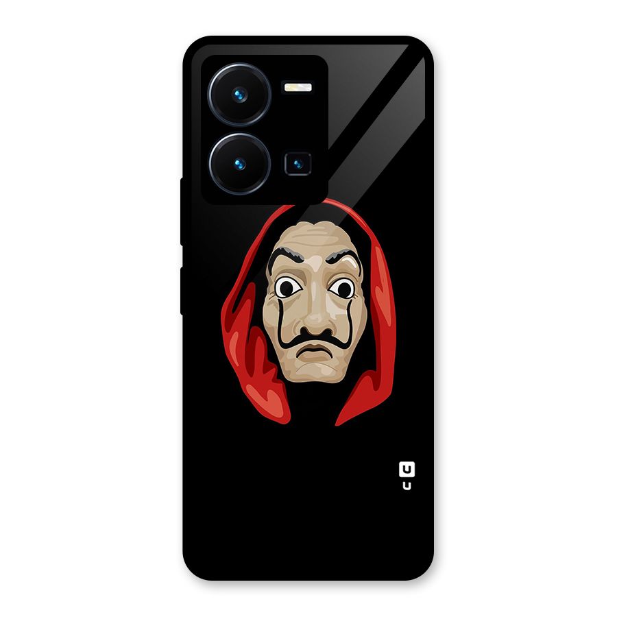 Money Heist Mask Glass Back Case for Vivo Y35