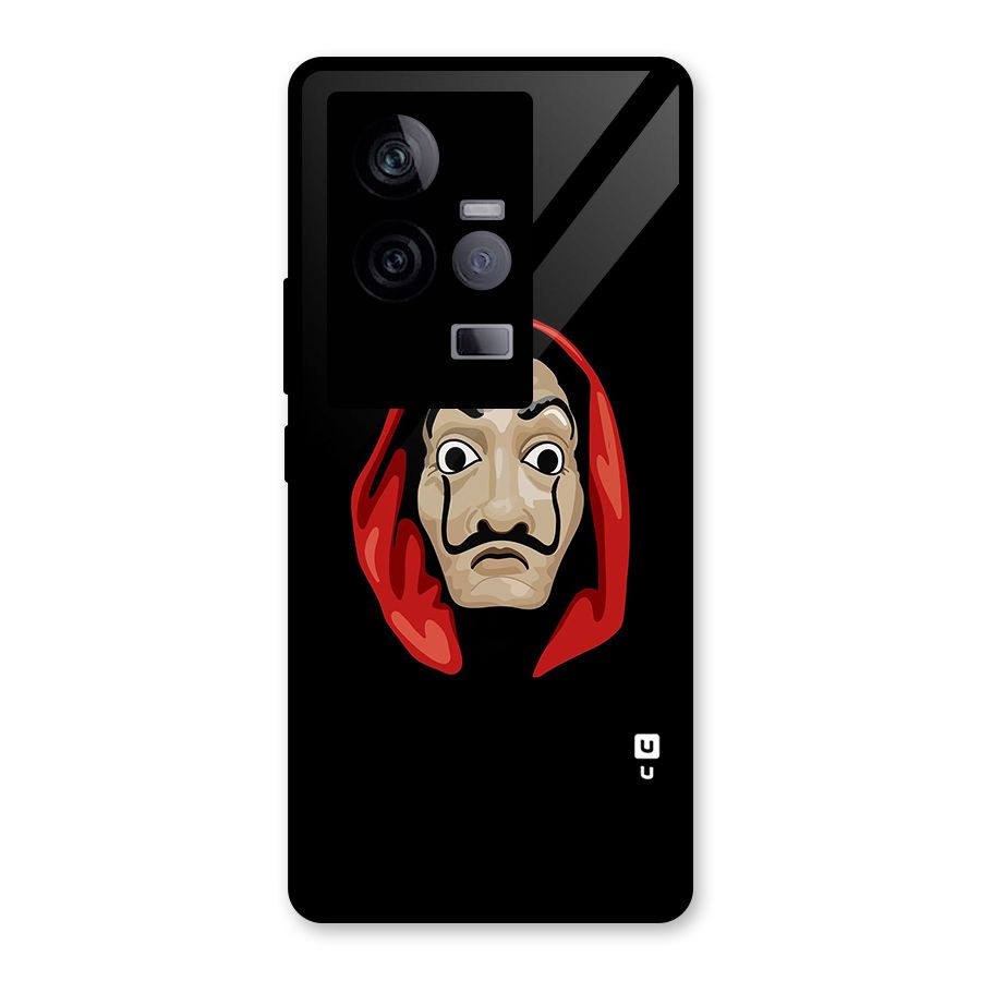Money Heist Mask Glass Back Case for Vivo iQOO 11 5G
