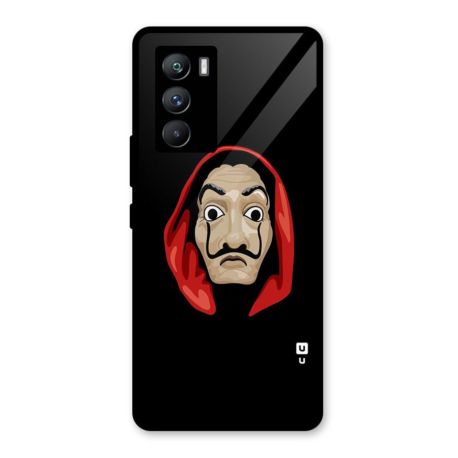 Money Heist Mask Glass Back Case for Vivo iQOO 9 SE