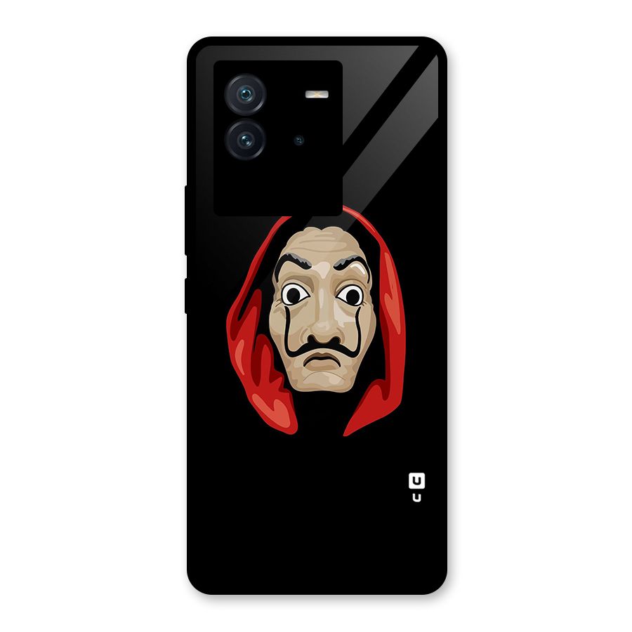 Money Heist Mask Glass Back Case for Vivo iQOO Neo 6 5G