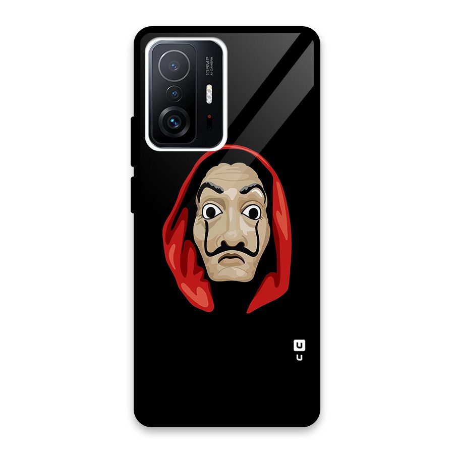 Money Heist Mask Glass Back Case for Xiaomi 11T Pro