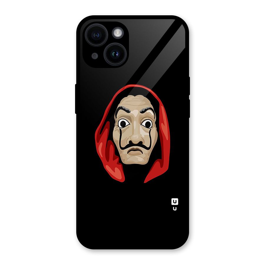 Money Heist Mask Glass Back Case for iPhone 14