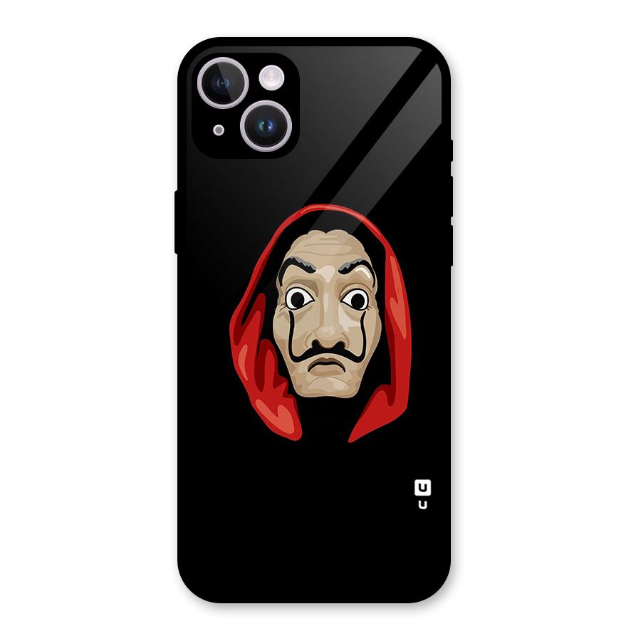 Money Heist Mask Glass Back Case for iPhone 14 Plus
