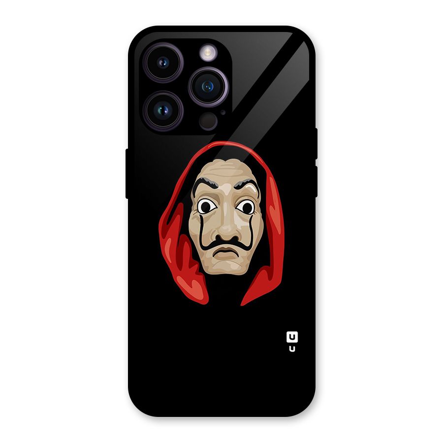 Money Heist Mask Glass Back Case for iPhone 14 Pro Max
