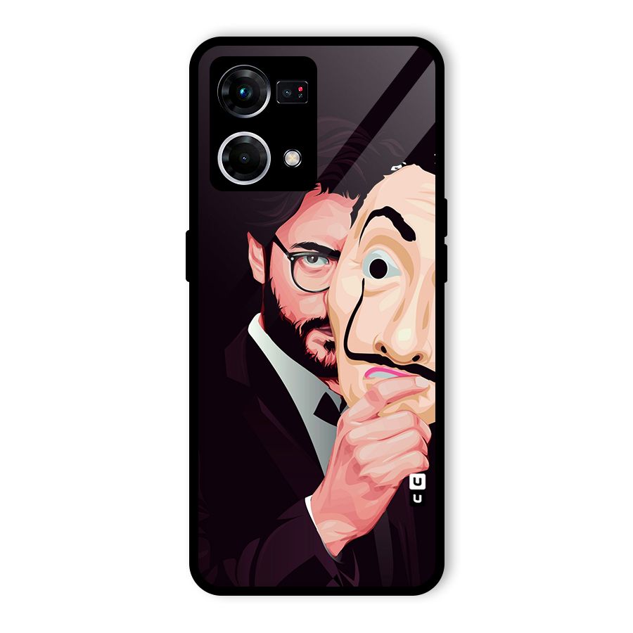 Money Heist Professor Art Glass Back Case for Oppo F21s Pro 4G