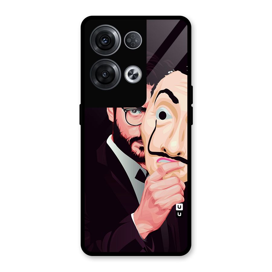 Money Heist Professor Art Glass Back Case for Oppo Reno8 Pro 5G
