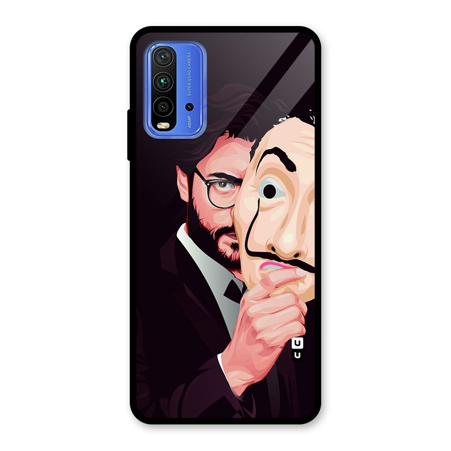 Money Heist Professor Art Glass Back Case for Redmi 9 Power