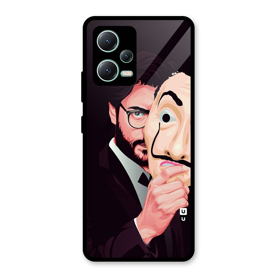 Money Heist Professor Art Glass Back Case for Redmi Note 12 5G