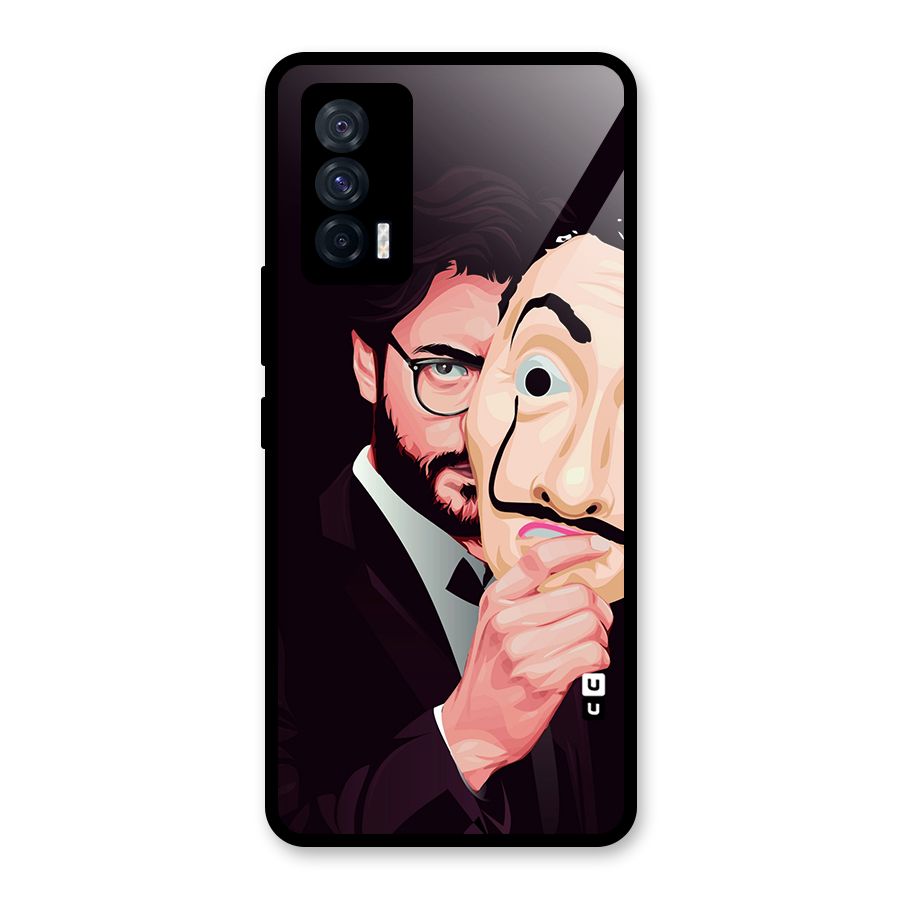 Money Heist Professor Art Glass Back Case for Vivo iQOO 7 5G
