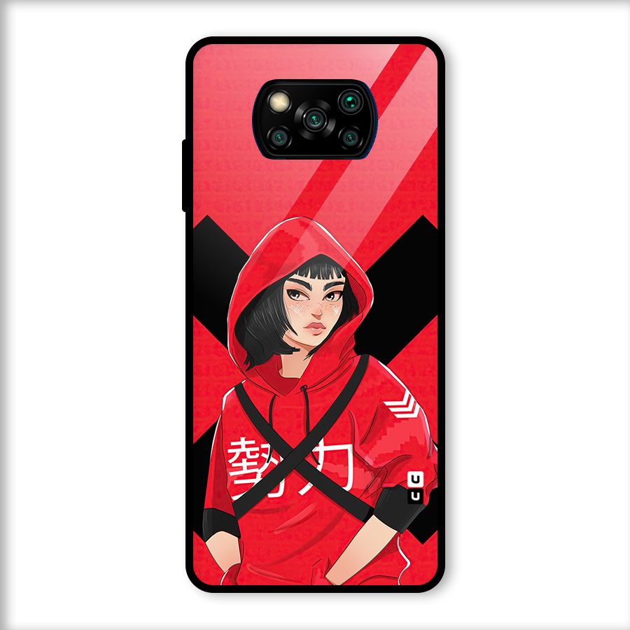 Money Heist Tokyo Digital Art Glass Back Case for Poco X3