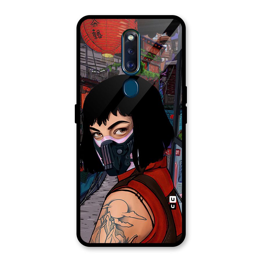 Money Heist Tokyo Mask Glass Back Case for Oppo F11 Pro