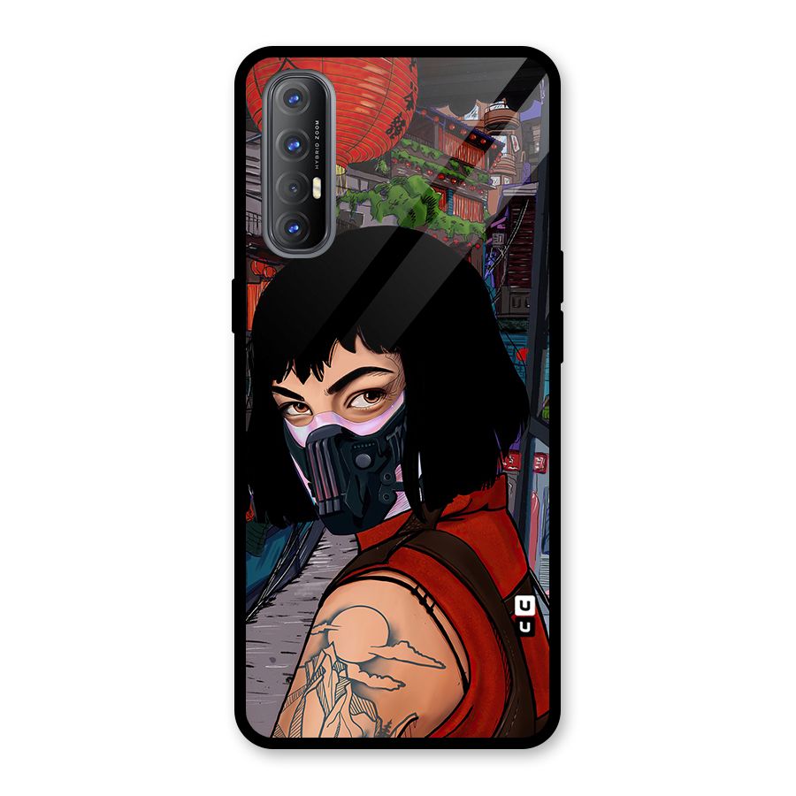 Money Heist Tokyo Mask Glass Back Case for Oppo Reno3 Pro