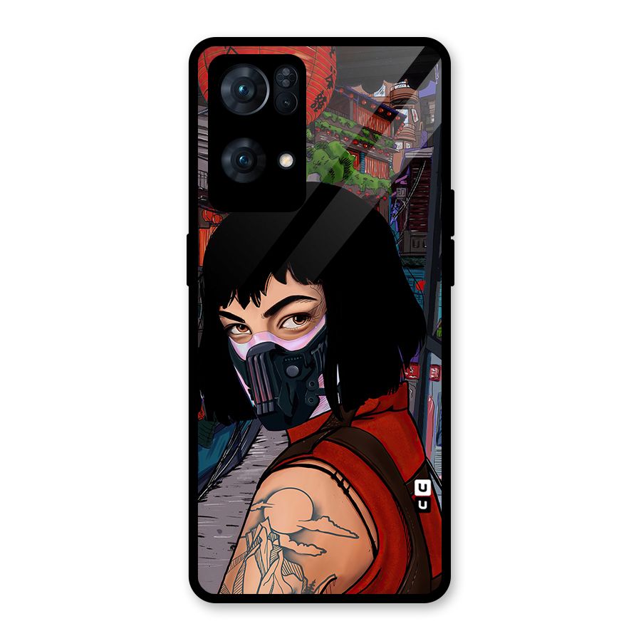 Money Heist Tokyo Mask Glass Back Case for Oppo Reno7 Pro 5G
