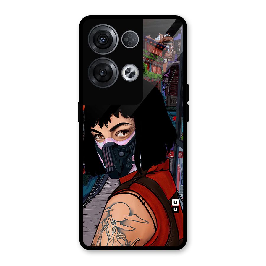 Money Heist Tokyo Mask Glass Back Case for Oppo Reno8 Pro 5G
