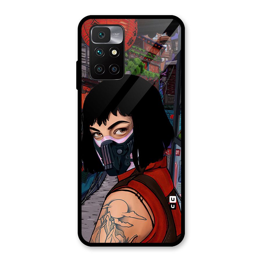 Money Heist Tokyo Mask Glass Back Case for Redmi 10 Prime