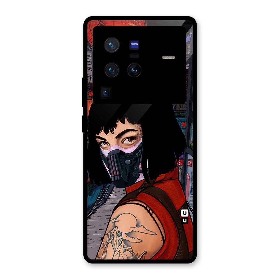 Money Heist Tokyo Mask Glass Back Case for Vivo X80 Pro