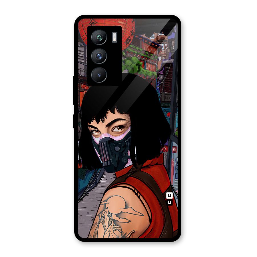 Money Heist Tokyo Mask Glass Back Case for Vivo iQOO 9 SE