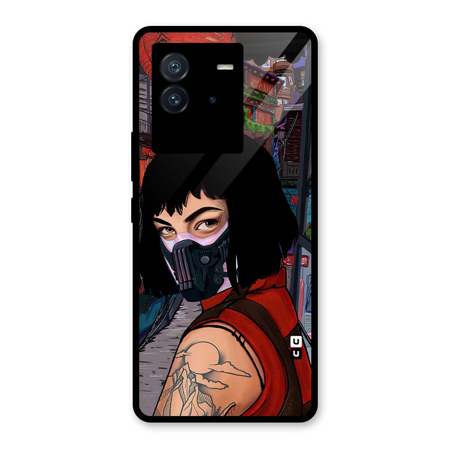 Money Heist Tokyo Mask Glass Back Case for Vivo iQOO Neo 6 5G