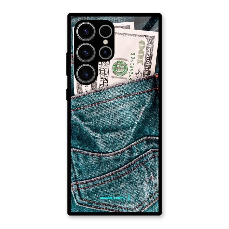 Money in Jeans Glass Back Case for Galaxy S23 Ultra