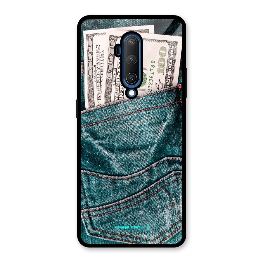 Money in Jeans Glass Back Case for OnePlus 7T Pro